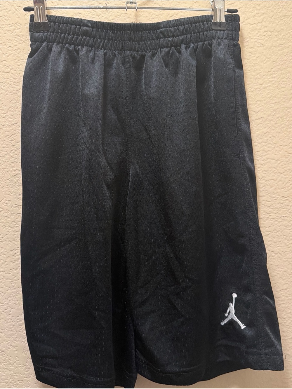 Boys Jordan Black Athletic Basketball Shorts with White Jumpman Logo